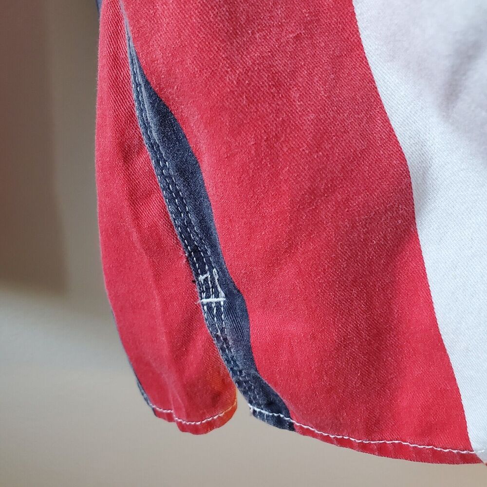 Vintage Tommy Hilfiger Denim Mens M Hooded Shirt Color Stripe Y2K - Picture 13 of 13